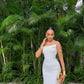 Sexy White Sleeveless Prom Dress Long Evening Gown     fg6783