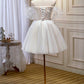 Chic Spaghetti Straps Off The Shoulder Tulle Homecoming Dresses        fg6241
