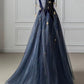 Spaghetti Strap Long Prom Dress with Star, Evening Party Dress     fg6247
