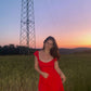 Elegant Red A Line Party Dresses Birthday Dress With Slit     fg6544