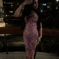 Sparkle Sequins Mermaid Evening Gowns Chic Prom Dresses With Slit     fg6779