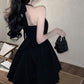 Halter Schwarzes Kurzes Kleid Frauen Neue Sommer Ärmelloses A-line Abend Party Kleider fg6144