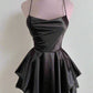 Vintage A line Royal Blue Birthday Outfits Satin Homecoming Dress       fg6399