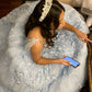 Light Blue Appliques Tulle Lace Quinceanera Dress Ball Gown     fg6061