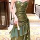 Chic Green Straps Sweetheart Long Formal Dress, Green Prom Dress Evening Dress       fg6521