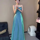 Spaghetti Straps Blue Sheath Long Prom Dresses Homecoming Dress      fg6074