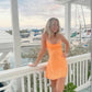 Robe de soirée courte orange fg6007