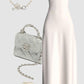 White Halter Formal Dress Party Dress Long Evening Dress Prom Dresses    fg7817