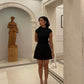 Robe de soirée courte noire, robe de cocktail, robe de soirée courte fg7952