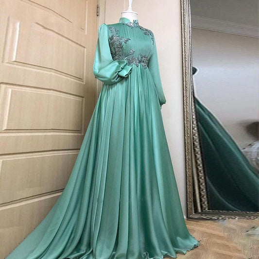 Ballkleider, Abendkleid mit Applikationen, lange Ärmel, Ballkleid, Partykleider für Damen, fg6672