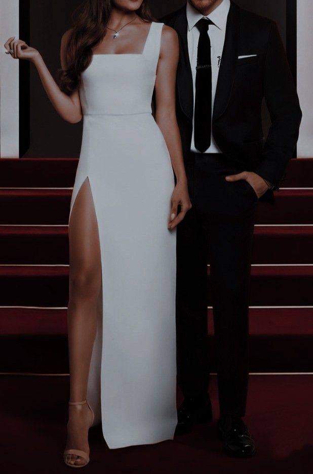 Robe de bal blanche simple, tenue d'anniversaire, robe de soirée fg7122