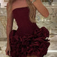 Burgundy Short Evening Dress Cocktail Dresses Short Party Dress    fg7827
