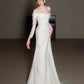 Elegant Off Shoulder Lace Wedding Dress Long Bridal Gown   fg7561