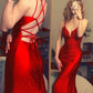 Robe de bal sirène longue et moulante, col en V, simple, fg7648