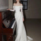 Elegant Off Shoulder Lace Wedding Dress Long Bridal Gown   fg7561