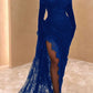 Modern evening dresses long black | Lace prom dresses with sleeves     fg5160