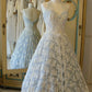 Robe de soirée trapèze en tulle et dentelle, robe de bal, fg7850