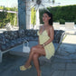 Robe de soirée courte jaune trapèze, robe de cocktail, robe de soirée courte fg7895