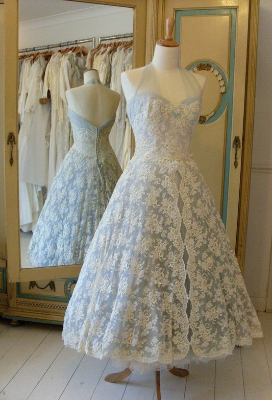 Robe de soirée trapèze en tulle et dentelle, robe de bal, fg7850