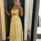 Yellow Fashion Long Prom Dress Evening Party Dresses  fg7738