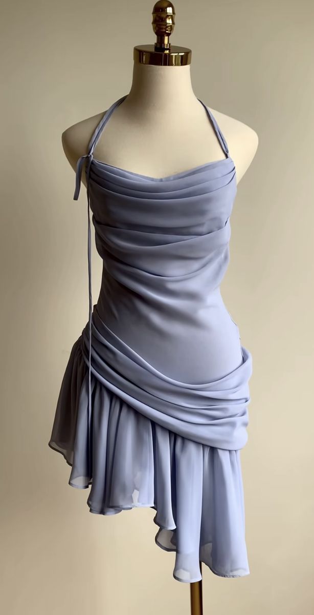 Robe de soirée simple en mousseline irrégulière fg7628