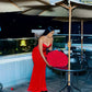 Sexy Red Sleeveless Long Evening Party Gowns    fg7422