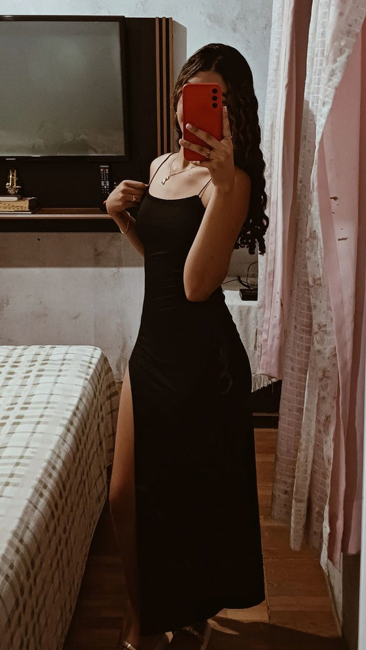 Robe de soirée noire simple et élégante, nouvelle collection, fg7933