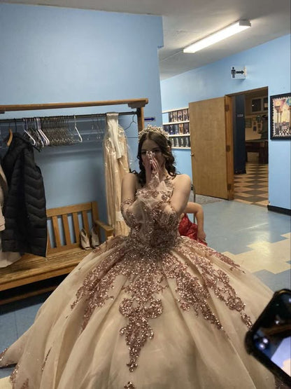 Ball Gown Quinceanera Dresses Lace Appliqued Evening Party Sweet 16 Pr – formalgowns Ball Gown Quinceanera Dresses Lace Appliqued Evening Party Sweet 16 Pr – formalgowns