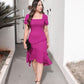 Short Sleeve Midi Dress,Short Evening Dress      fg5835