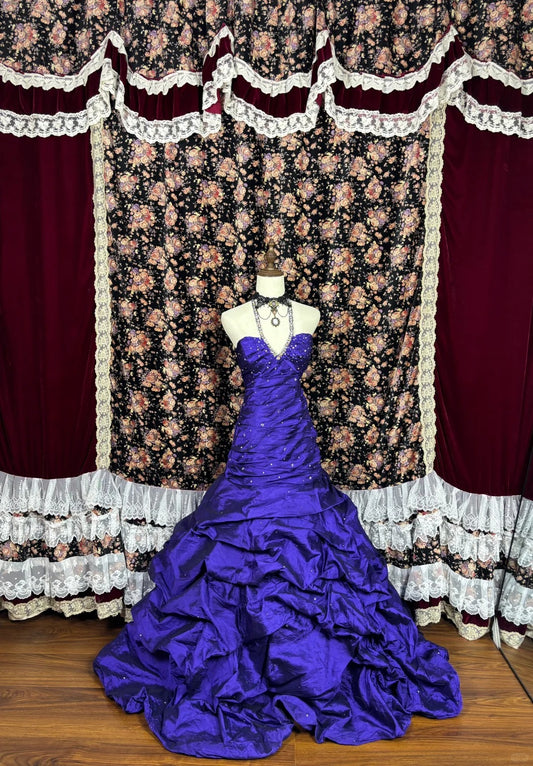 A Line Royal Blue Evening Dress Elegant Sleeveless Prom Dress    fg8174