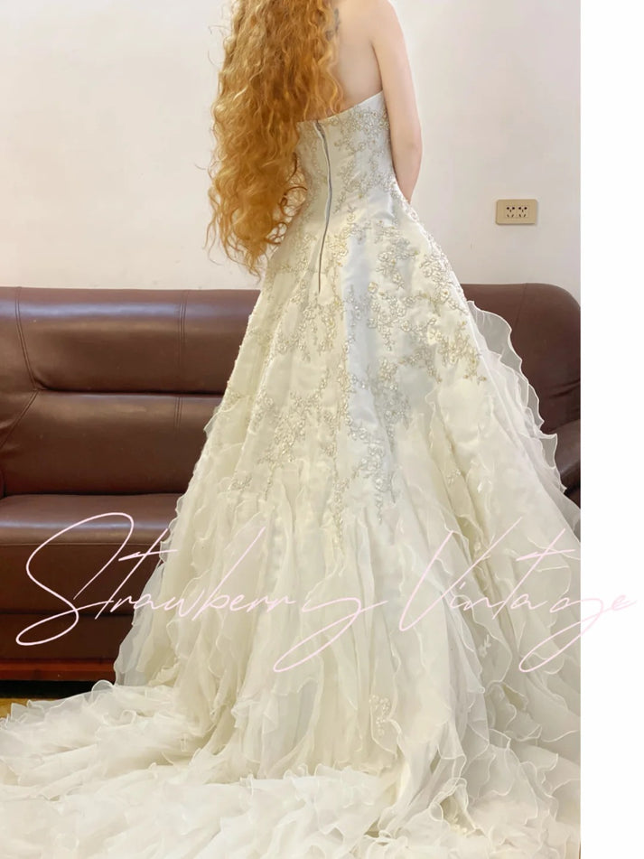 Elegant A Line Long Wedding Dress Princess Evening Dress      fg6870 main image 0
