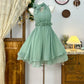 A-Linie Grünes trägerloses Vintage-Ballkleid Langes Abendkleid fg8037