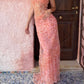 Elegant Lace Evening Dress for Women, Sexy Sleeveless Backless Sheath Dress for Women      fg4891