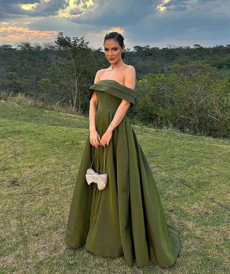 Off Shoulder Green Prom Dress A Line Evening Gown fg5483 formalgowns Off Shoulder Green Prom Dress A Line Evening Gown fg5483 formalgowns