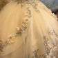 Champagne Quince Dress with Flowers Sweet 16 Dresses Off the Shoulder Ball Gown    fg8019