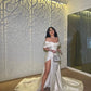 Vintage long satin pleated dress for women, elegant evening dress     fg7491
