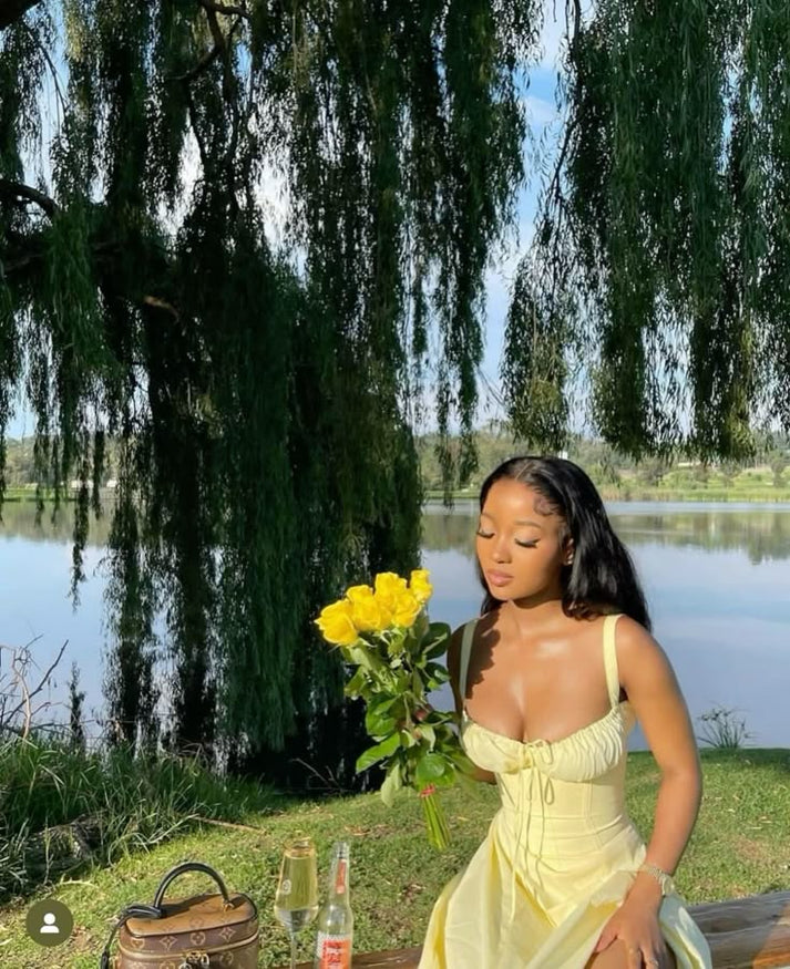 Women A-line Yellow Dress