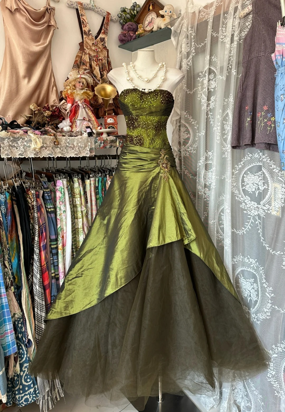 vintage inspired prom dress A Line Green Strapless Long Evening Dress fg8037 – formalgowns Retro style Indigo Peasant Dress – Color:Sky Blue Chiffon / Sky Blue Satin Britta