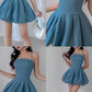 A Line Blue Short Evening Dress Cocktail Dresses Short Party Dress   fg7880