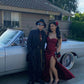 Burgundy Party Dress Long Evening Dress Prom Dress    fg8121