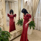 Burgundy Long Off Shoulder Prom Dress Evening Party Dresses  fg7755