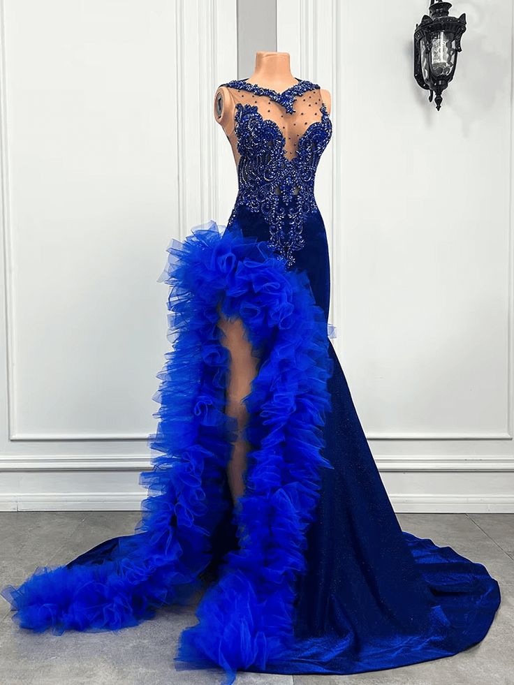 formal dresses in royal blue Sweetheart Satin Mermaid Long Prom with Beading Royal Blue / 0 blue prom dresses Classy Royal