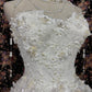 Mermaid Lace Tulle Pearls Long Princess Wedding Dress    fg8173