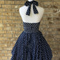 A Line Navy Polka Dots Homecoming Dress Short Evening Dress Cocktail Dresses Short Party Dress   fg7945
