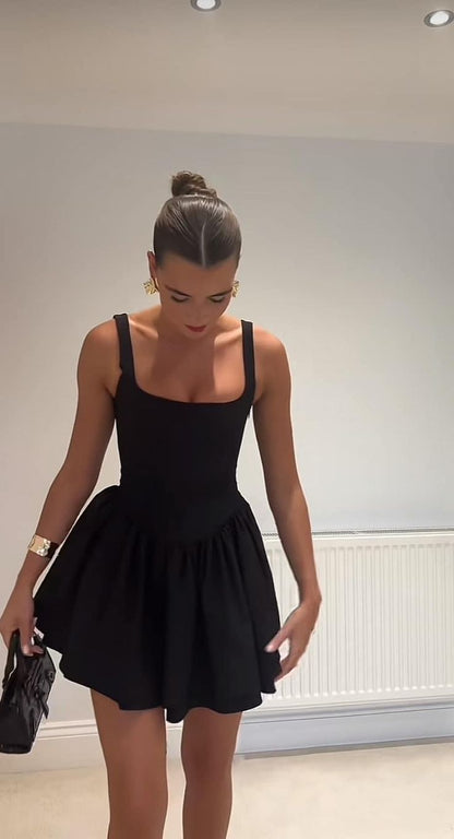 short black mirror dress Black Mirror Tight Short Homecoming Dress With Puff Sleeves