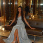 Light blue Long sexy party prom dress    fg5794