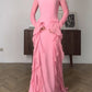 Robe longue décontractée en mousseline à volants pour femme, tenue de soirée fg7442