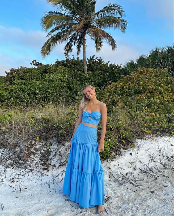 blue dress for baby girl Elegant Two Piece Long Prom Dress,Summer Beach Dress fg5555 – formalgowns