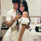 Fashion White A-line Long Evening Dress,White Senior Prom Gown     fg5739