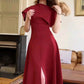 Modest Burgundy Vintage Long Prom Dress Evening Party Dresses   fg7694